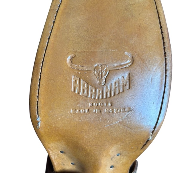 Abraham Mexican Leather Cowboy Boots Floral Embroidery Harness | Women’s 6 - Picture 7 of 14